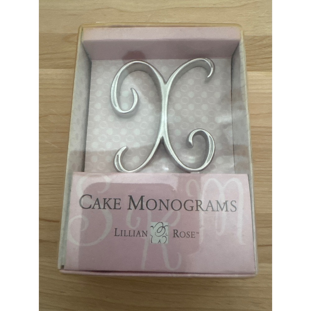 Lillian Rose Silver Monogram Cake Topper Letter X Wedding Anniversary Decor NEW